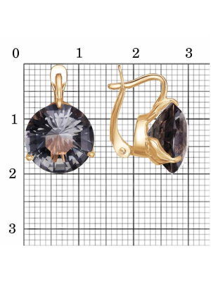 Серьги бижутерия, покрытие - золочение, вставка - стекло ювелирное собственной огранки