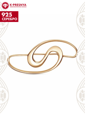 Брошь серебро 925 пробы, покрытие - золочение, без вставок