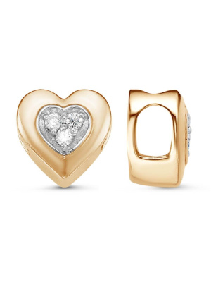 Подвеска серебро 925 пробы, покрытие - золочение, выборочное родирование, вставка - фианит (недрагоценный камень)