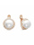 Серьги серебро 925 пробы, покрытие - золочение, вставка - культивированный жемчуг, фианит (недрагоценный камень)