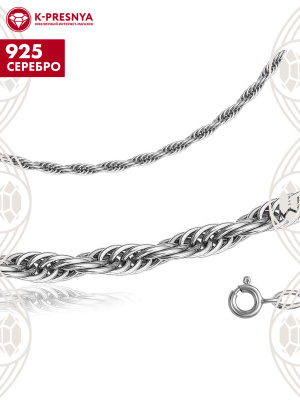 Цепь серебро 925 пробы, покрытие - родирование, без вставок