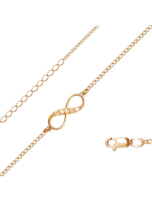 Браслет серебро 925 пробы, покрытие - золочение, вставка - фианит (недрагоценный камень)