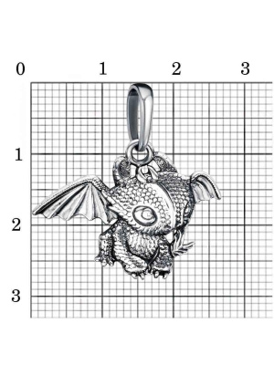 Подвеска бижутерия, покрытие - серебрение с оксидированием, без вставок