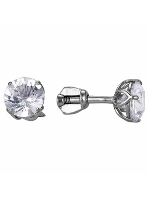 Серьги серебро 925 пробы, без покрытия, вставка - фианит (недрагоценный камень)