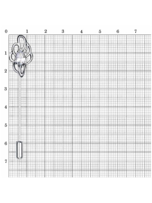 Брошь серебро 925 пробы, покрытие - оксидирование, вставка - фианит (недрагоценный камень)