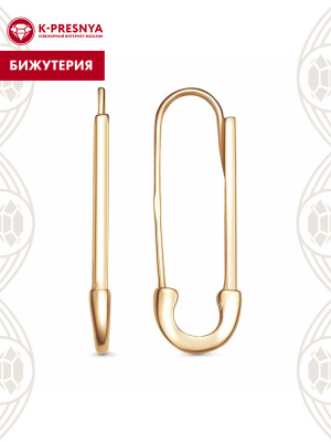 Серьги бижутерия, покрытие - золочение, без вставок