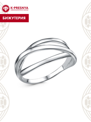 Кольцо бижутерия, покрытие - платинирование, без вставок