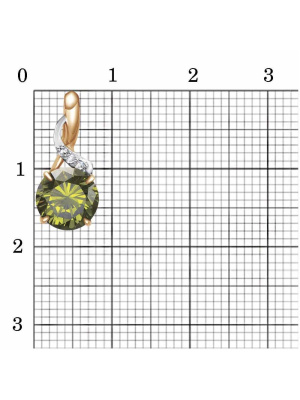 Подвеска бижутерия, покрытие - золочение, выборочное родирование, вставка - фианит (недрагоценный камень)