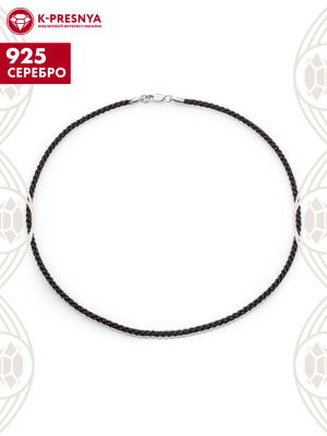 Шнур серебро 925 пробы, покрытие - платинирование, без вставок