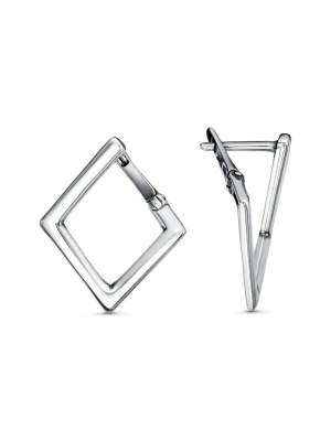 Серьги серебро 925 пробы, покрытие - оксидирование, без вставок