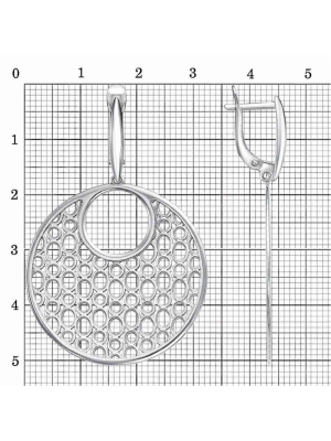 Серьги серебро 925 пробы, покрытие - платинирование, без вставок
