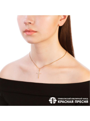 Подвеска серебро 925 пробы, покрытие - золочение, вставка - фианит (недрагоценный камень)