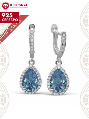 Серьги серебро 925 пробы, покрытие - родирование