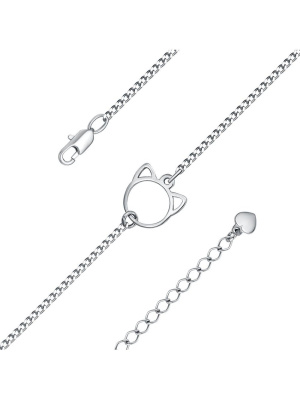 Браслет серебро 925 пробы, покрытие - родирование, без вставок