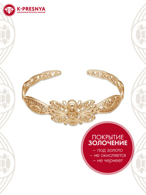 Браслет серебро 925 пробы, покрытие - золочение, без вставок
