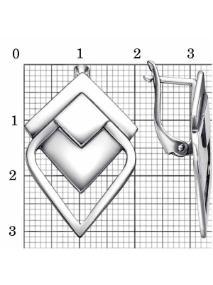 Серьги бижутерия, покрытие - серебрение с оксидированием, без вставок