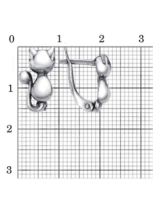 Серьги серебро 925 пробы, покрытие - оксидирование, без вставок
