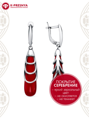 Серьги бижутерия, покрытие - серебрение с оксидированием, вставка - имитация жемчуга