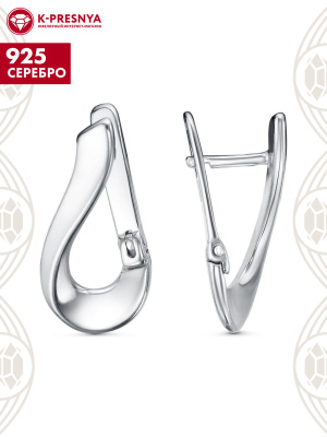 Серьги серебро 925 пробы, покрытие - родирование, без вставок