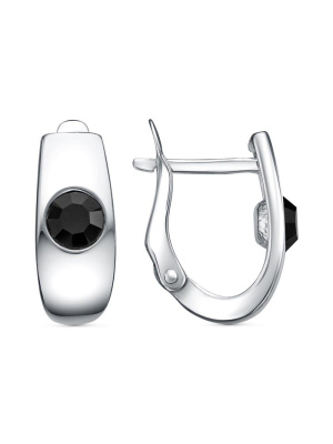 Серьги бижутерия, покрытие - платинирование, вставка - стекло ювелирное preciosa