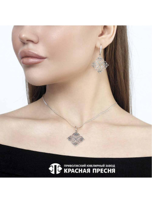 Подвеска серебро 925 пробы, покрытие - оксидирование, без вставок