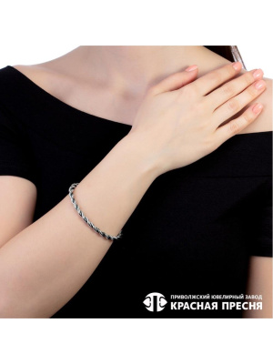 Браслет серебро 925 пробы, покрытие - оксидирование, без вставок