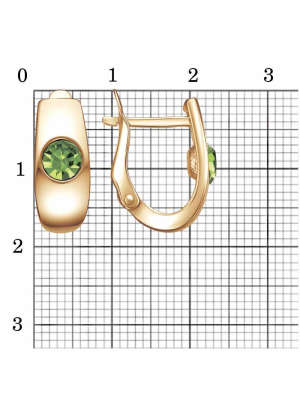 Серьги бижутерия, покрытие - золочение, вставка - стекло ювелирное preciosa