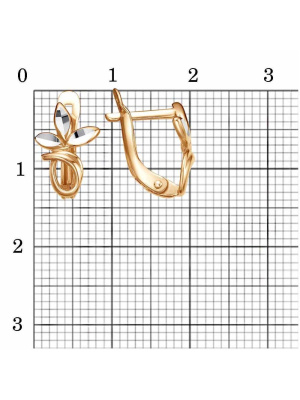 Серьги серебро 925 пробы, покрытие - золочение, отделка - алмазная грань, без вставок