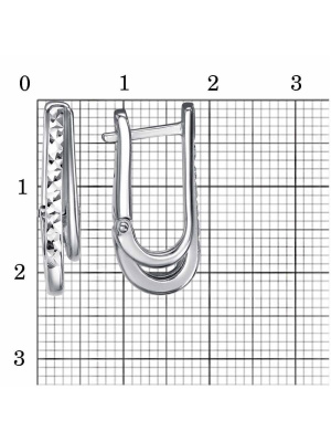Серьги бижутерия, покрытие - платинирование, отделка - алмазная грань, без вставок