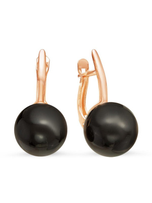 Серьги бижутерия, покрытие - золочение, вставка - имитация жемчуга