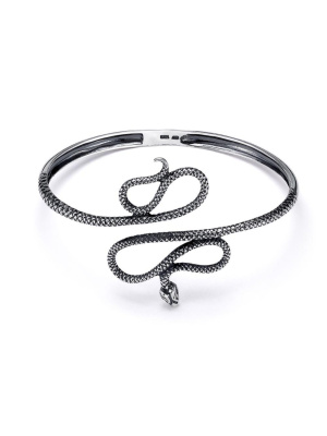 Браслет бижутерия, покрытие - серебрение с оксидированием, без вставок