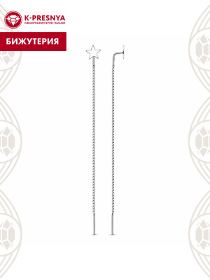 Серьга бижутерия, покрытие - платинирование, без вставок