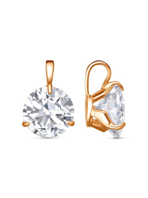 Подвеска серебро 925 пробы, покрытие - золочение, вставка - фианит (недрагоценный камень)