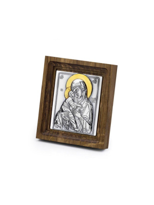 Икона бижутерия, покрытие - серебрение с оксидированием, выборочное золочение, без вставок