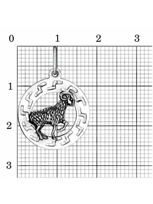Подвеска "овен" серебро 925 пробы, покрытие - оксидирование, без вставок