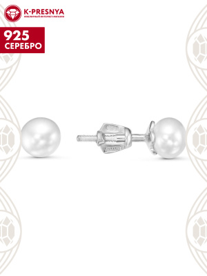 Серьги серебро 925 пробы, без покрытия, вставка - культивированный жемчуг
