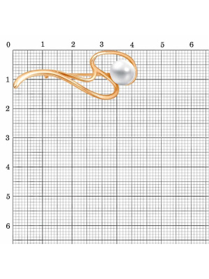 Брошь бижутерия, покрытие - золочение, вставка - культивированный жемчуг