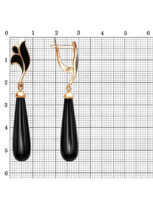 Серьги бижутерия, покрытие - золочение, отделка - эмаль, вставка - имитация жемчуга