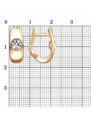 Серьги серебро 925 пробы, покрытие - золочение, вставка - стекло ювелирное preciosa