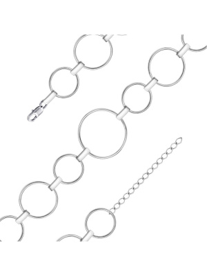 Браслет серебро 925 пробы, покрытие - родирование, без вставок