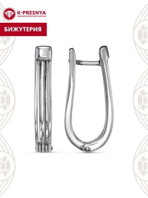 Серьги бижутерия, покрытие - серебрение с оксидированием, без вставок
