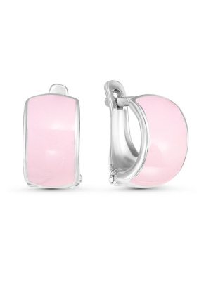 Серьги бижутерия, покрытие - серебрение, отделка - эмаль, без вставок