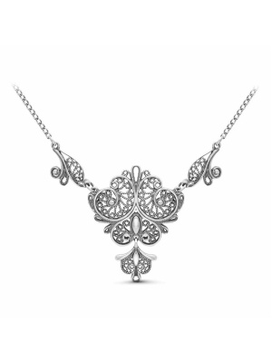 Колье серебро 925 пробы, покрытие - оксидирование, без вставок