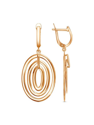 Серьги бижутерия, покрытие - золочение, без вставок