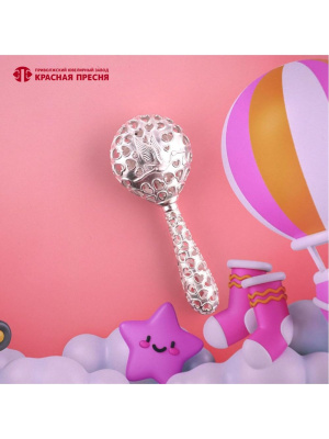 Погремушка серебро 925 пробы, без покрытия, без вставок