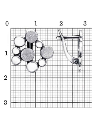 Серьги бижутерия, покрытие - серебрение с оксидированием, отделка - пневмогравер, без вставок