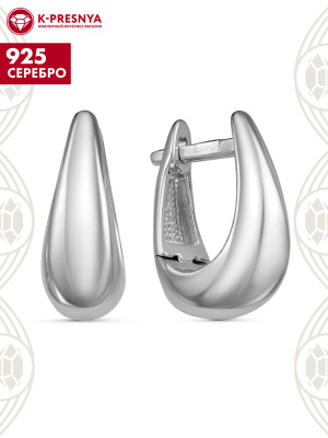 Серьги серебро 925 пробы, покрытие - родирование, без вставок