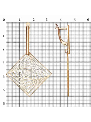 Серьги бижутерия, покрытие - золочение, без вставок