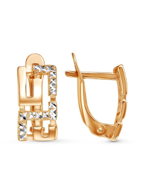 Серьги бижутерия, покрытие - золочение, отделка - алмазная грань, без вставок