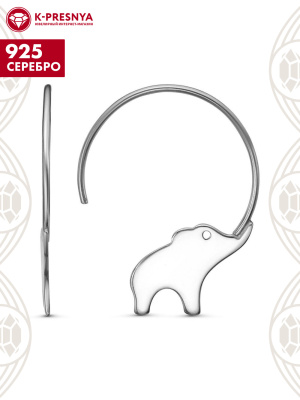 Серьги серебро 925 пробы, покрытие - платинирование, без вставок